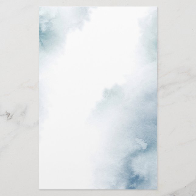Slate Watercolor Abstract Frame Stationery (Front)