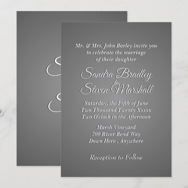 Slate Wedding Invitation (Front/Back)