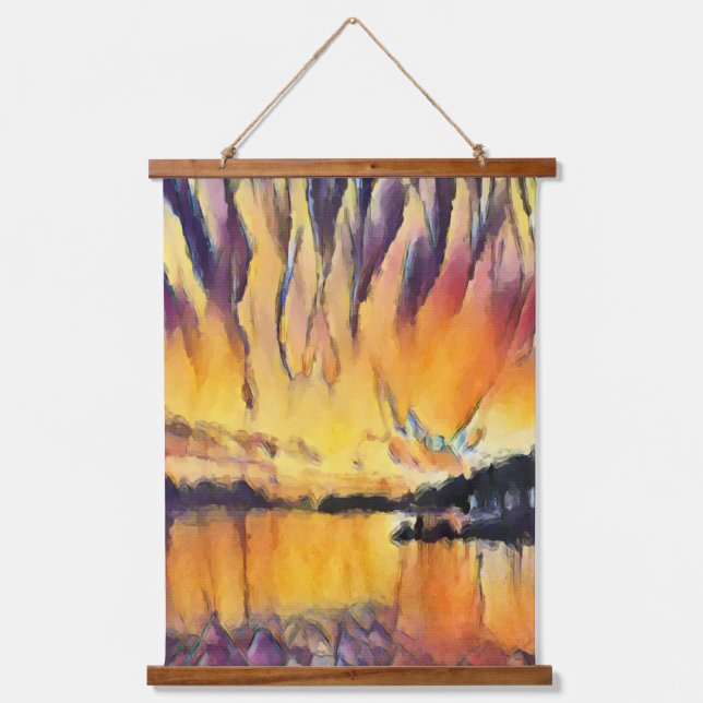 Slatine Sunset Over Adriatic Coast Art Hanging Tapestry (Front)