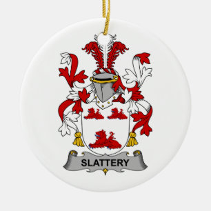 Slattery Family Crest Ceramic Tree Decoration