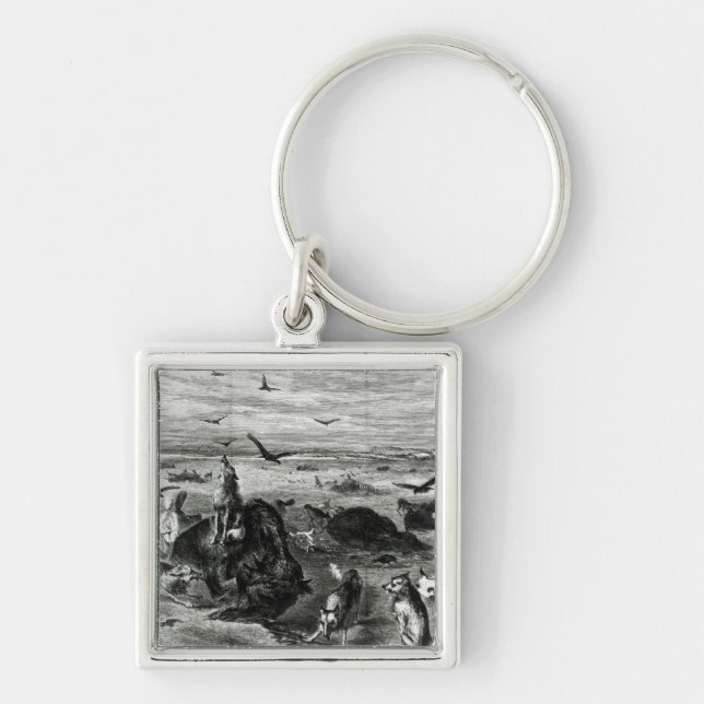 Slaughter of Buffaloes on the Plains Key Ring (Front)