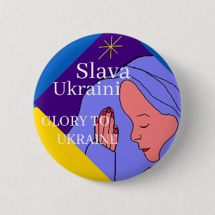 Slava Ukraini   6 Cm Round Badge