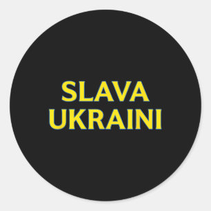 Slava Ukraini – Bold Ukrainian Colors Support Ukra Classic Round Sticker