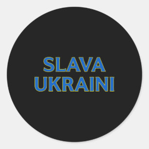 Slava Ukraini – Bold Ukrainian Colors Support Ukra Classic Round Sticker