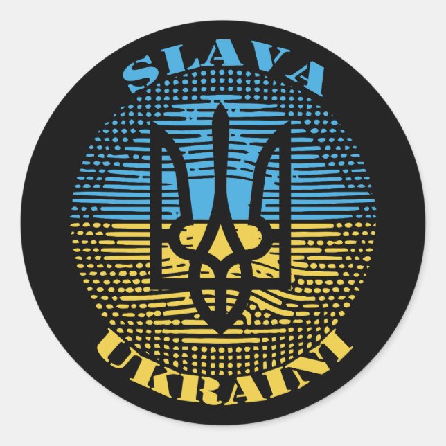 Slava Ukraini Classic Round Sticker (Front)