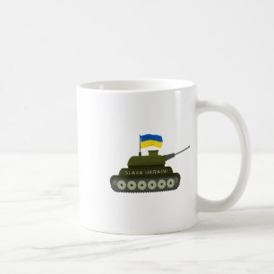 Slava Ukraini Glory To Ukraine Army Tank With Ukra Coffee Mug