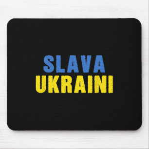 Slava Ukraini. Glory To Ukraine. Blue And Yellow U Mouse Pad