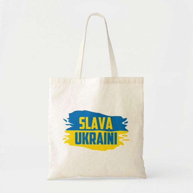 Slava Ukraini, Glory to Ukraine Budget Tote Bag (Front)