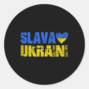 Slava Ukraini Glory To Ukraine Classic Round Sticker