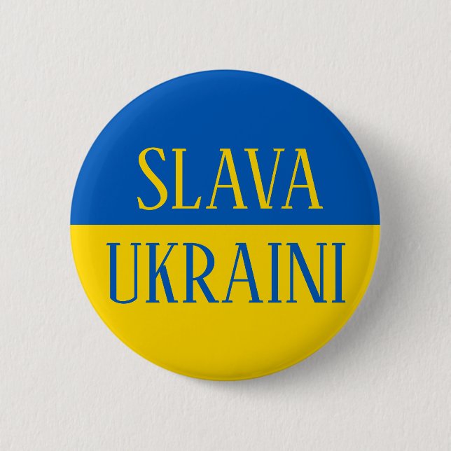 Slava Ukraini Glory to Ukraine flag pin Knapp (Front)