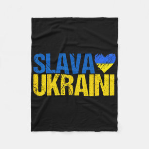 Slava Ukraini Glory To Ukraine  Fleece Blanket