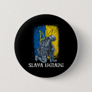 Slava Ukraini Glory To Ukraine Pro Ukraine Trident 6 Cm Round Badge