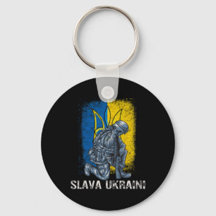 Slava Ukraini Glory To Ukraine Pro Ukraine Trident Key Ring