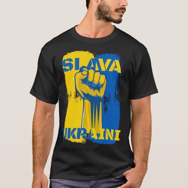Slava Ukraini - Glory to Ukraine T-Shirt (Front)