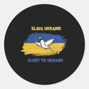 Slava Ukraini Glory To Ukraine Ukrainian Flag Peac Classic Round Sticker