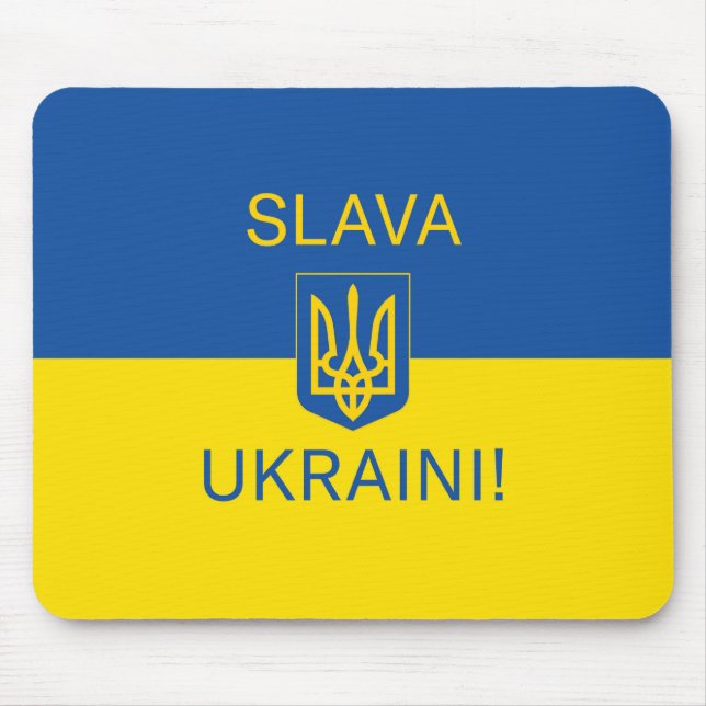 Slava Ukraini glory Ukraine war peace symbol patri Mouse Pad (Front)