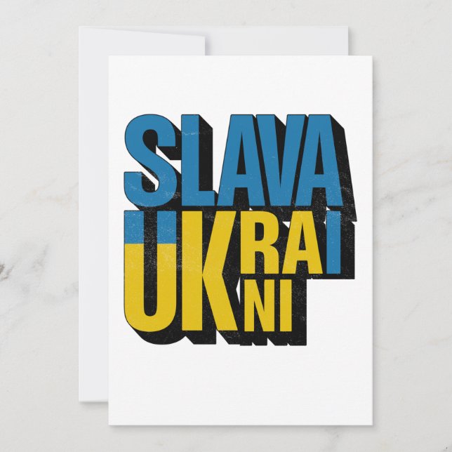 Slava Ukraini Graphic, Ukrainian Pride Design Holiday Card (Front)