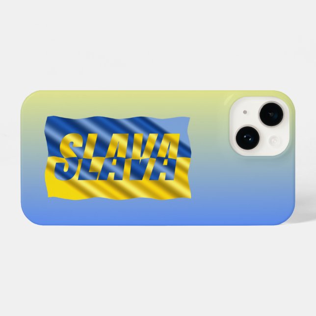 Slava Ukraini peace stop war Slava Ukraine iPhone Case (Back Horizontal)