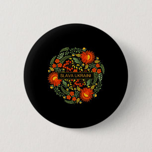Slava Ukraini Petrykivka Painting-glory To Ukraine 6 Cm Round Badge