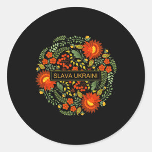 Slava Ukraini Petrykivka Painting-glory To Ukraine Classic Round Sticker