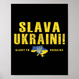 Slava Ukraini Shirt Ukraine Tryzub Flag Glory To U Poster