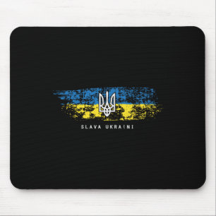 Slava Ukraini Shirt Ukrainian Flag Ukraine Tryzub Mouse Pad