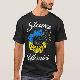 Slava Ukraini Sunflower Ukrainian Flag I Stand Wit T-Shirt