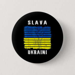 Slava Ukraini Support Ukraine Vintage Ukrainian Fl 6 Cm Round Badge