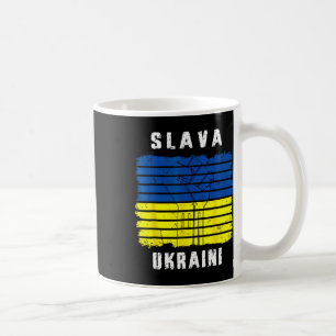 Slava Ukraini Support Ukraine Vintage Ukrainian Fl Coffee Mug