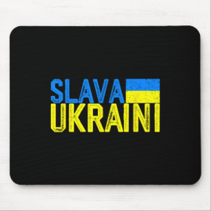 Slava Ukraini Ukraine Flag Colors Distressed Slava Mouse Pad