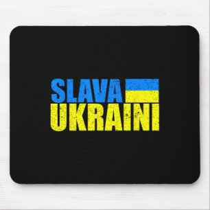 Slava Ukraini Ukraine Flag Colors Distressed Slava Mouse Pad