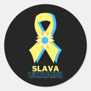 Slava Ukraini Ukraine Support I Stand With Ukraine Classic Round Sticker