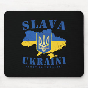 Slava Ukraini Ukrainian Tryzub Flag Glory To Ukrai Mouse Pad