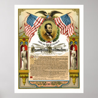 SLAVERY'S EMANCIPATION PROCLAMATION 1888 POSTER