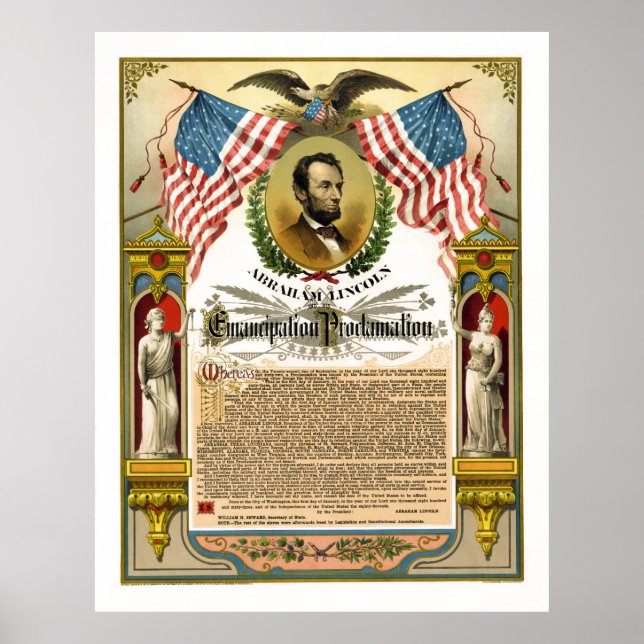 SLAVERY'S EMANCIPATION PROCLAMATION   1888 POSTER (Front)