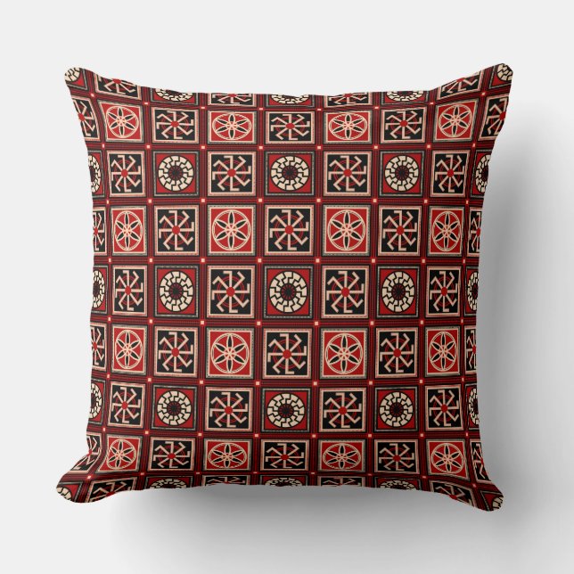 Slavic Amulet Signs Throw Pillow III (Front)