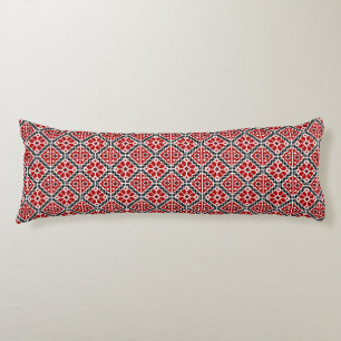 Slavic Ethnic Embroidery, Balkan Traditional Body Cushion