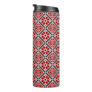 Slavic Ethnic Embroidery, Balkan Traditional Thermal Tumbler