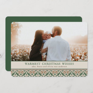 Slavic Folk Art Pattern   Photo Christmas Card