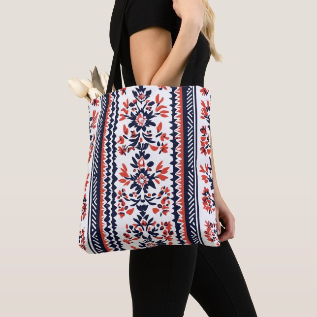 Slavic Folklore Pattern Tote Bag (Close Up)