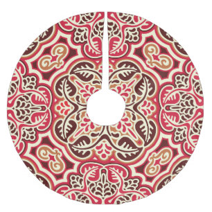 Slavic Ornament Vintage Seamless Pattern Brushed Polyester Tree Skirt