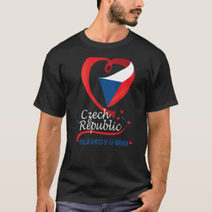 Slavkov U Brna Czech Republic Heart Flag Emblem T-Shirt