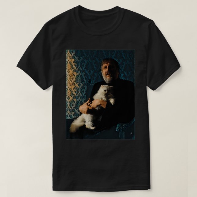 Slavoj Zizek with Cat stylised T-Shirt (Design Front)