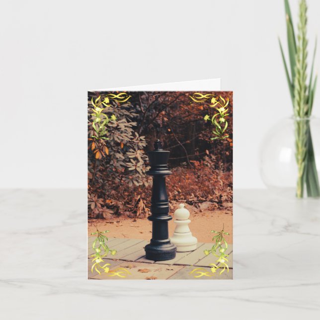 Slay King Chess Greeting Card Fall Background (Front)