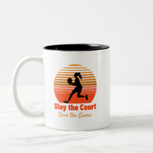 Slay the Court, Own the Game Two-Tone Coffee Mug