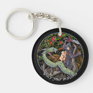 Slay your dragon. Jordan Peterson Personalise Key Ring