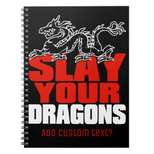 SLAY YOUR DRAGONS, gift for Jordan Peterson fans Notebook