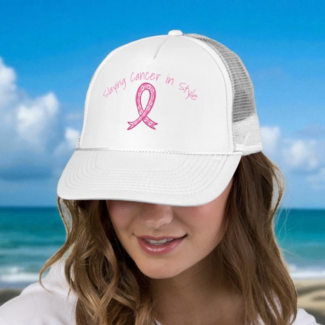 Slaying Cancer in Style Hat | Pink Ribbon (Creator Uploaded)