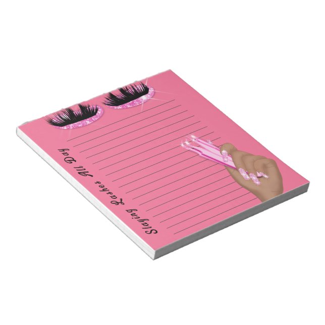 Slaying Lashes All Day Customise Lash Tech Notepad (Angled)