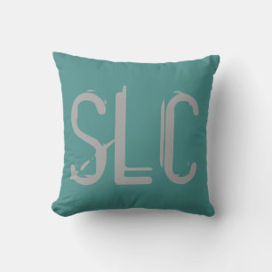SLC Airport Grunge Typography Cushion